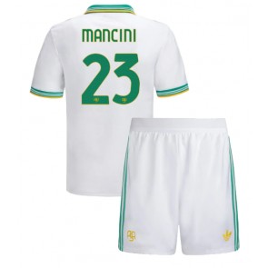 AS Roma Gianluca Mancini #23 Tredjetrøje Børn 2025-26 Kortærmet (+ Korte bukser)